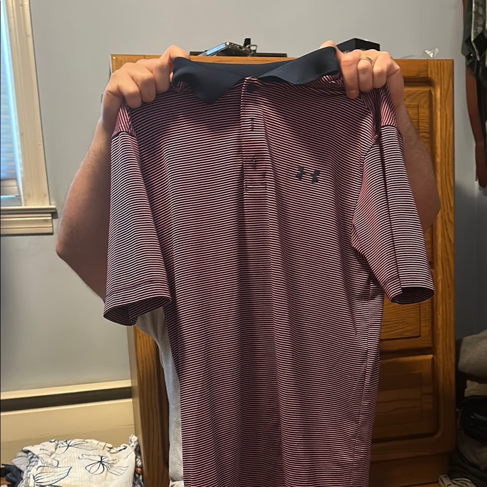 Under Armour Red and Blue Performance Polo Shirt